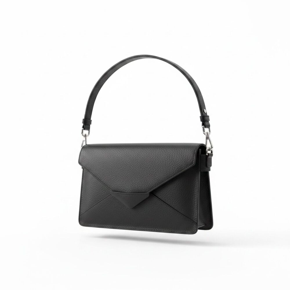 WE-AR4  Black Leather Top Handle Bag - New with Tag